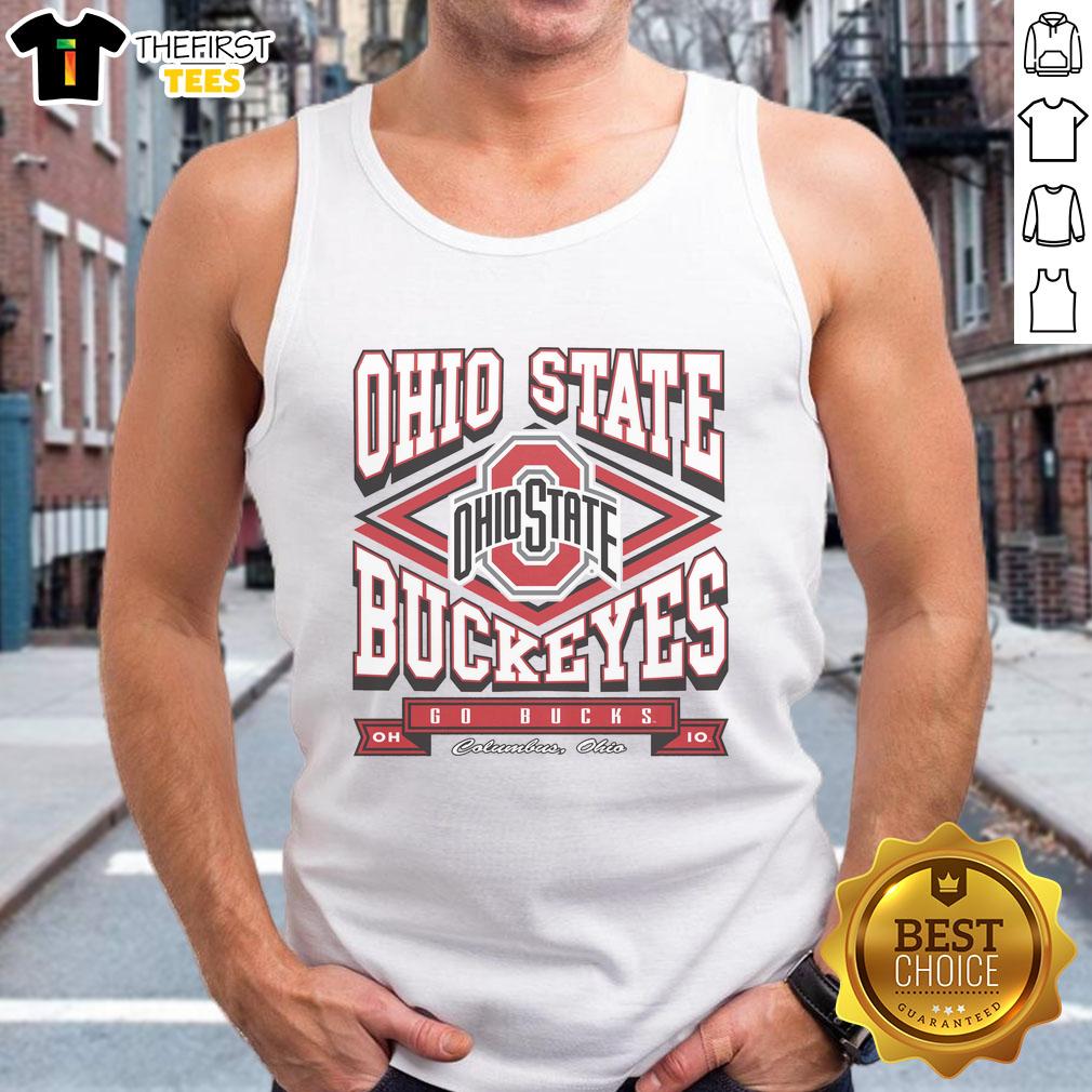 Alt Text: Ohio State Buckeyes heater tank top featuring vibrant team colors and logo, perfect for game day attire.