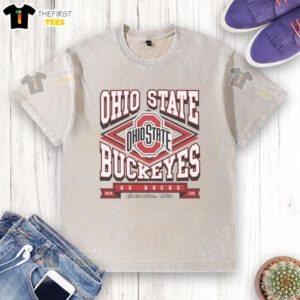 Top Ohio State Buckeyes Heater Washed T-Shirt featuring a vintage design, perfect for fans and casual wear.