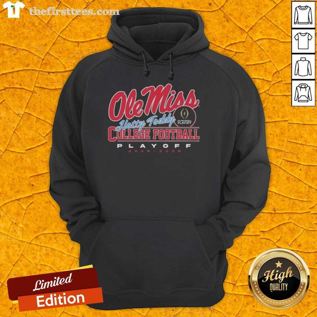 Top Ole Miss Rebels College Football Playoff 2025 hoodie featuring 'Hotty Toddy' design, perfect for game-day attire.