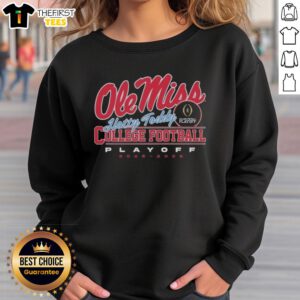 Top Ole Miss Rebels College Football Playoff 2025 Hotty Toddy sweatshirt featuring team colors and logo design.