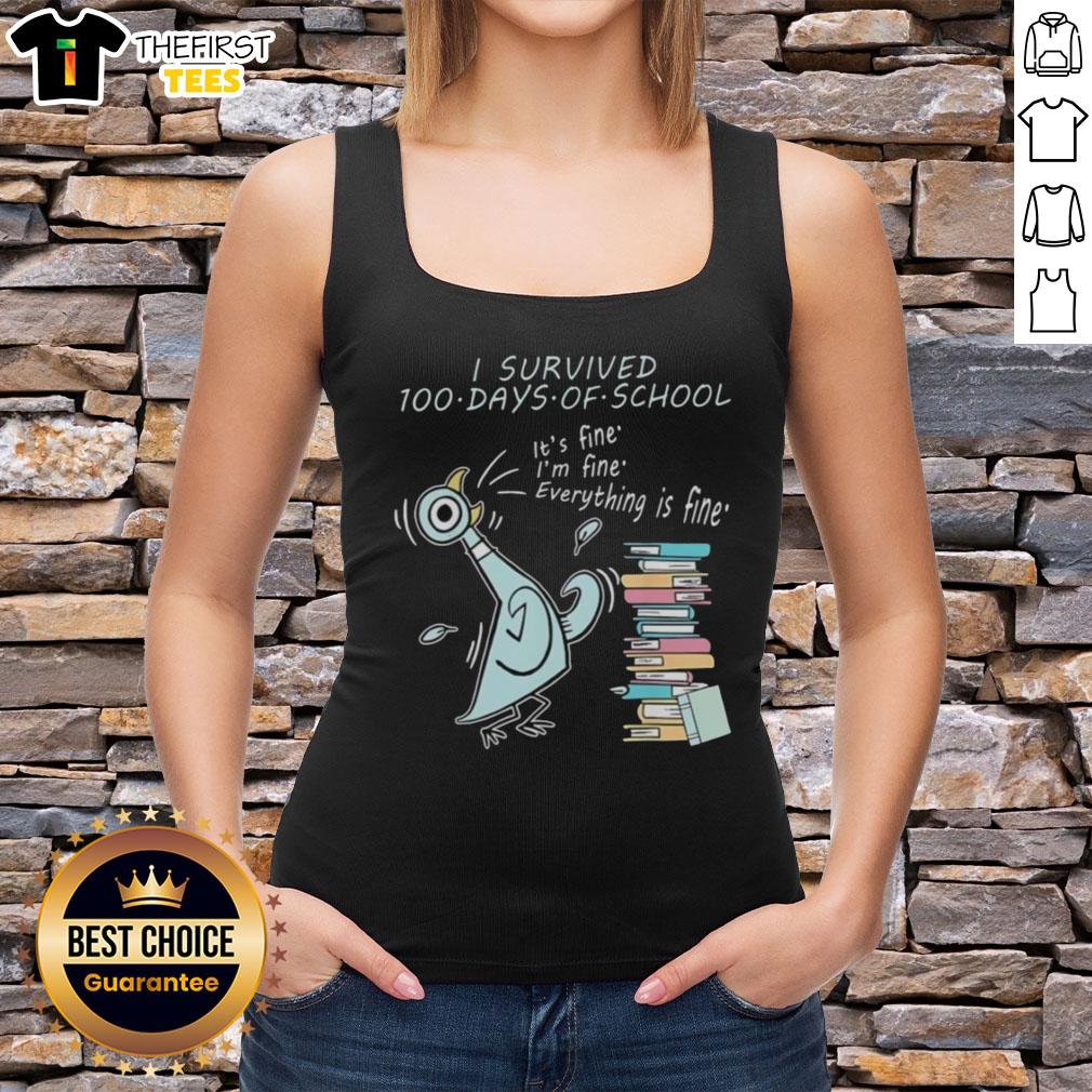 Top pigeon bird design on a tank top celebrating 100 days of school survival, perfect for the 100th day festivities.