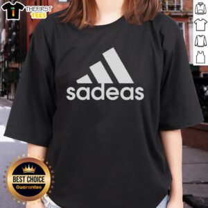 Top Sadeas Three Stripes Logo Parody Ladies Tee featuring a stylish design perfect for casual wear and fashion lovers.