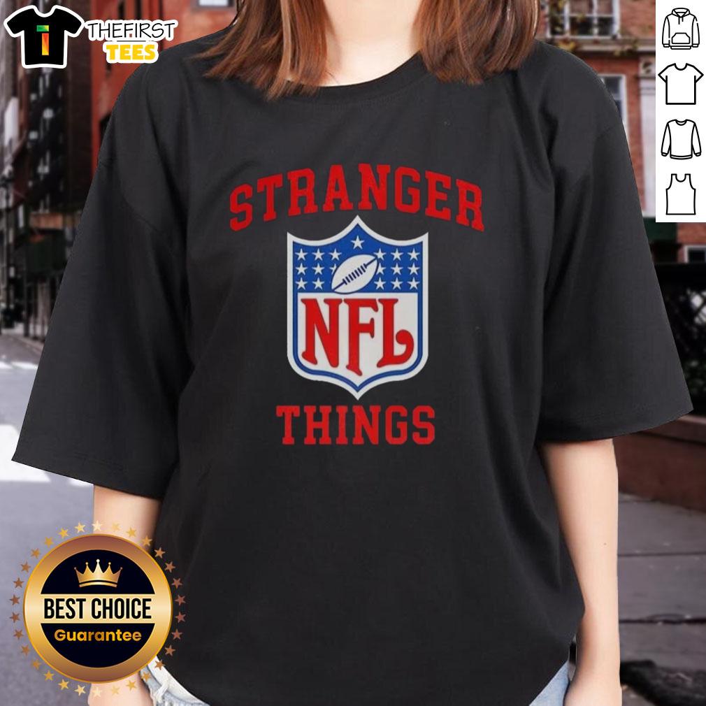 Top Stranger Things X NFL Logo Ladies Tee featuring a stylish design perfect for fans of both series and sports.
