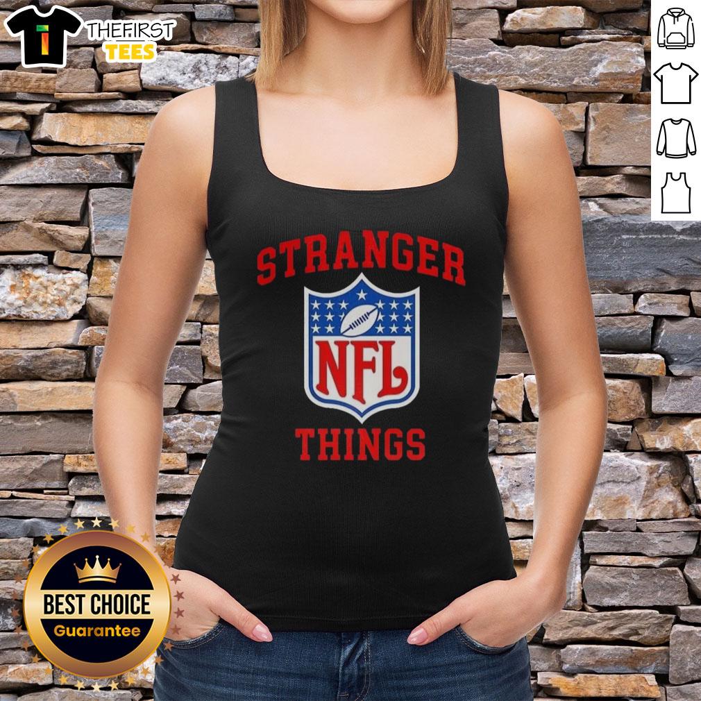 Top Stranger Things X NFL logo tank top featuring a unique design for fans of the series and football enthusiasts.