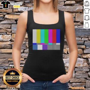 Top TV Test Pattern Color Bar Tank Top featuring vibrant color bars in a stylish design, perfect for casual wear.