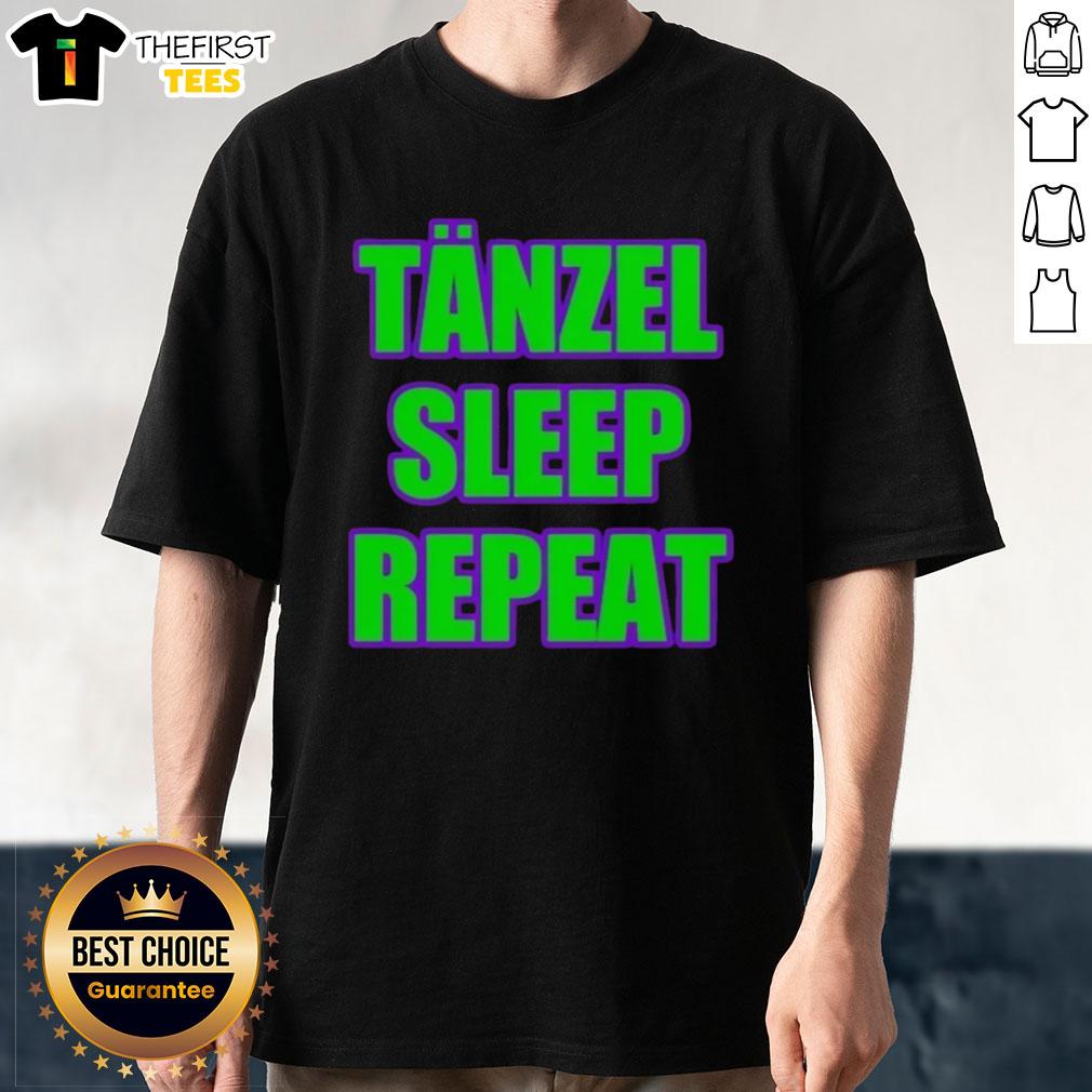 Alt Text: Stylish Top Tanzel Sleep Repeat T-Shirt featuring a fun sleep-themed graphic, perfect for casual wear and sleep lovers.