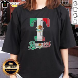 Top Texas Rangers baseball ladies tee featuring vibrant Mexican flag design, perfect for fans celebrating their heritage.