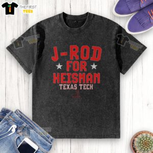 Top Texas Tech football J-Rod Jacob Rodriguez Heisman washed t-shirt showcasing team spirit and style.