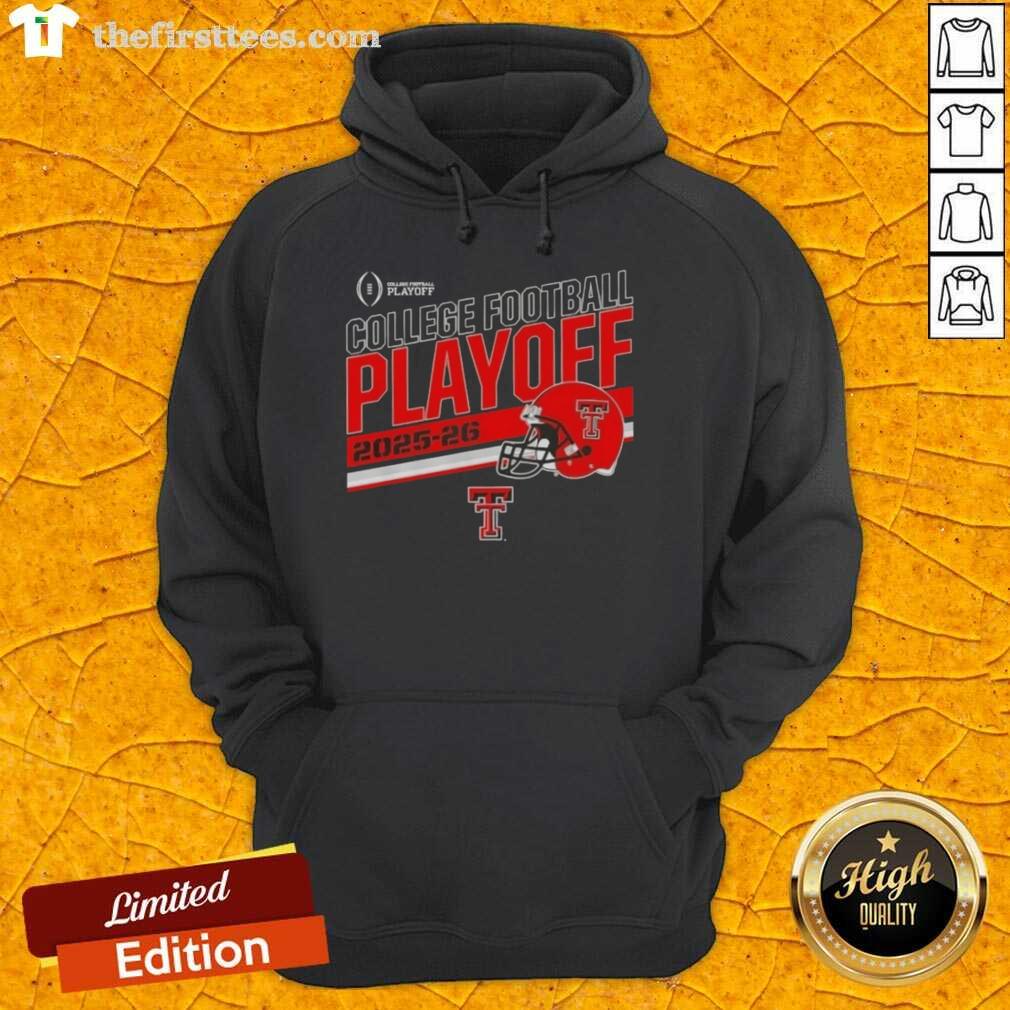 Top Texas Tech Red Raiders 2025 CFB Playoff stripe football helmet hoodie in vibrant team colors and stylish design.