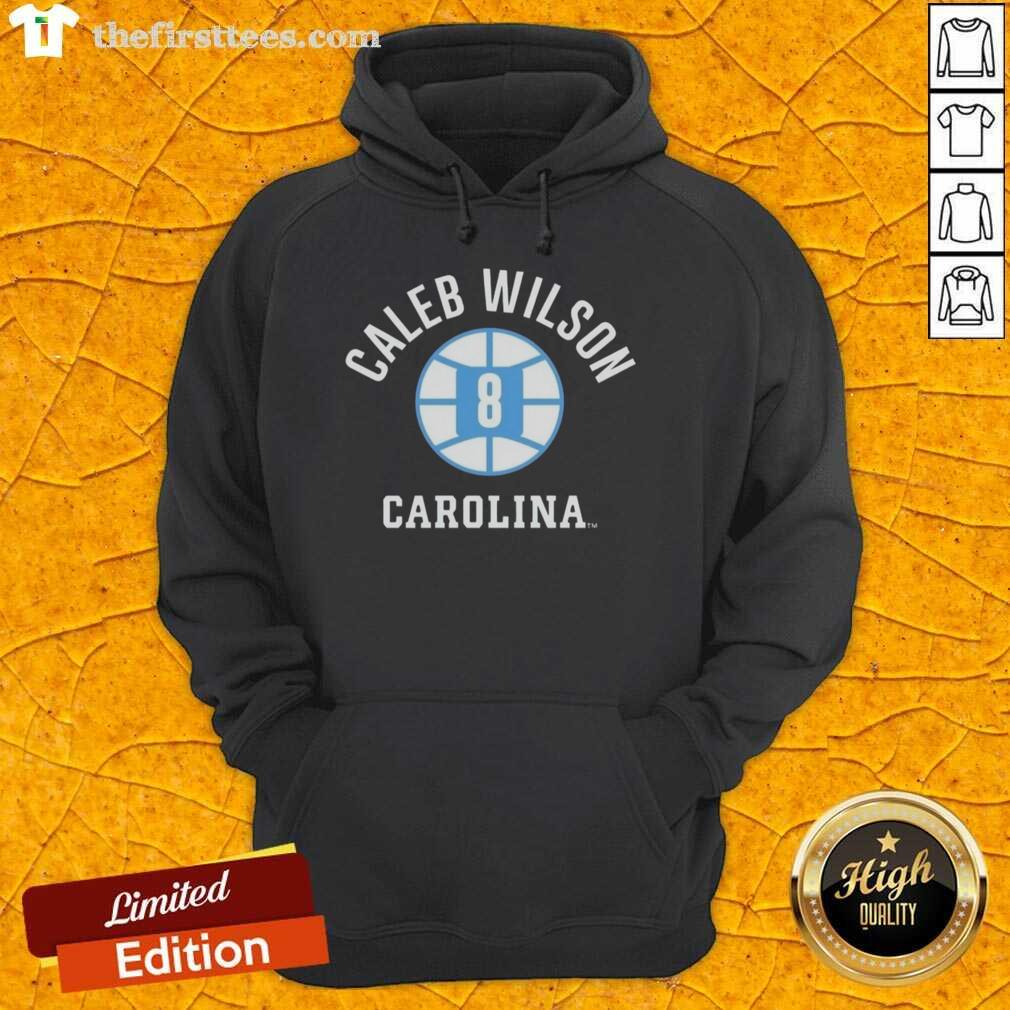 Caleb Wilson wearing a UNC Tar Heels basketball hoodie with name and number, showcasing team spirit and style.
