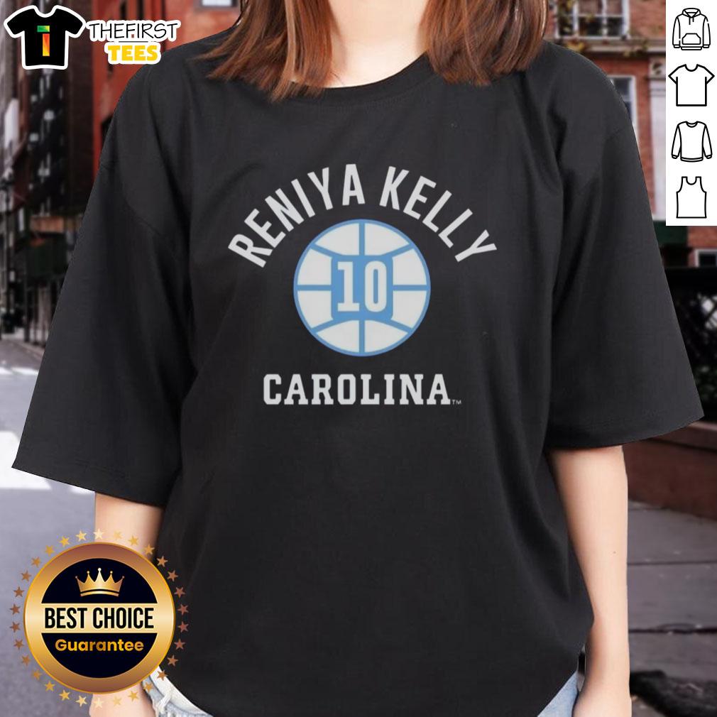 Alt Text: Reniya Kellys UNC Tar Heels ladies tee featuring basketball graphic, perfect for fans and athletes.