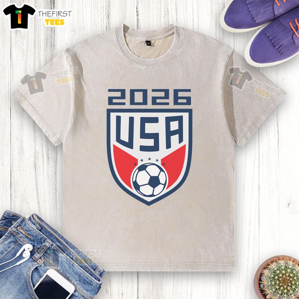 Top USA Player 2026 Soccer Team fan gear washed t-shirt in vibrant colors, perfect for showing support at games.