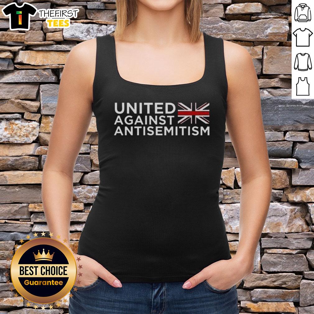 Top United Against Antisemitism flag on a stylish tank top, promoting unity and awareness against antisemitism.