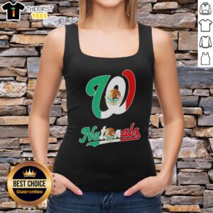 Top Washington Nationals baseball tank top featuring a vibrant Mexican flag design for fans.
