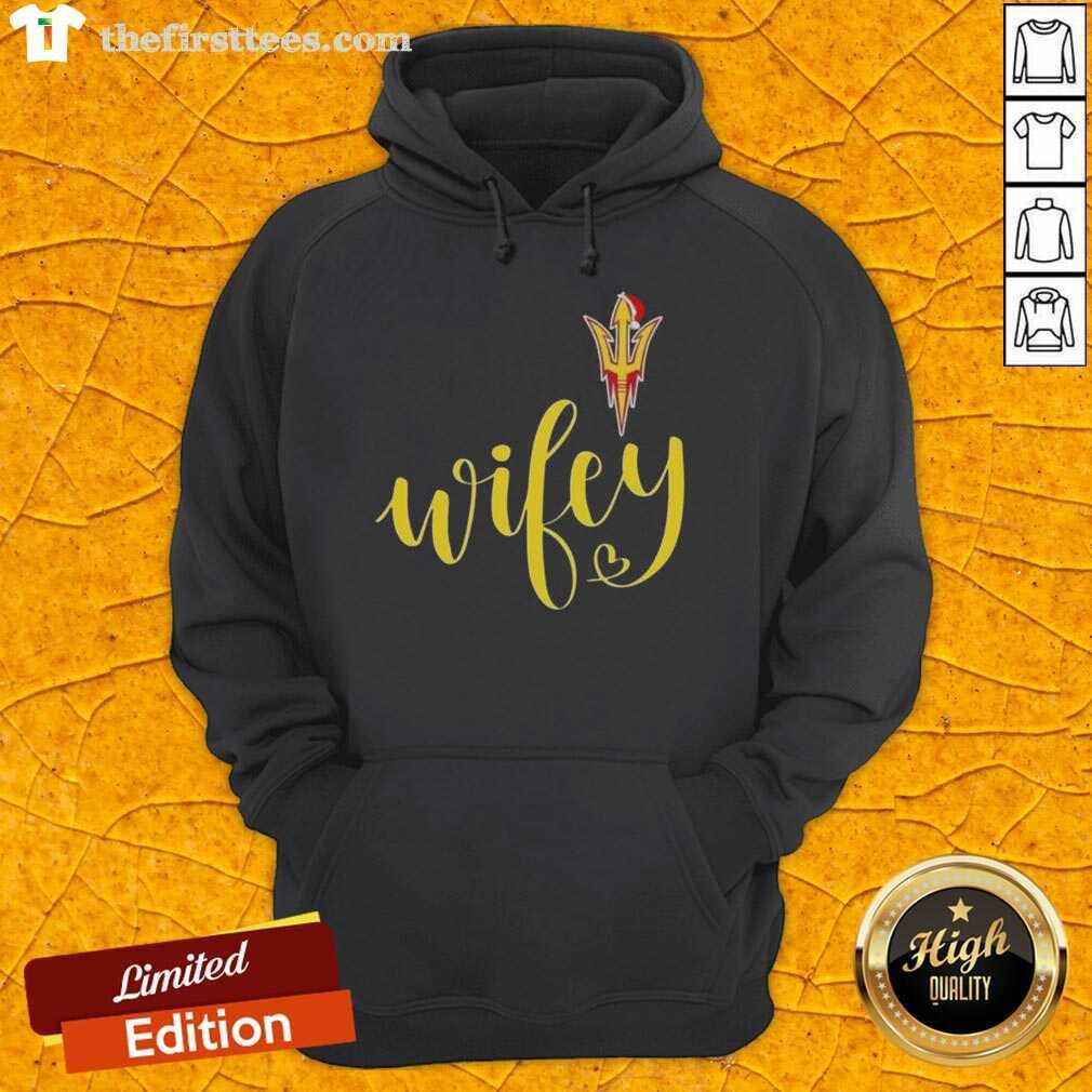 Top Wifey Arizona State Sun Devils Christmas hoodie with Santa hat, perfect for festive football fans this holiday season.