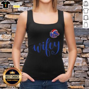 Top Wifey Boise State Broncos Santa Hat Merry Christmas Tank Top featuring festive design for holiday cheer.