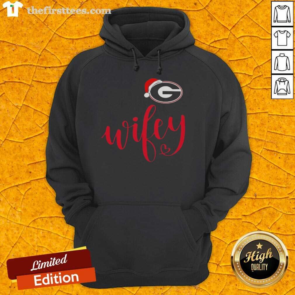 Georgia Bulldogs Santa Hat hoodie for women, perfect for Christmas celebrations and showing team spirit.