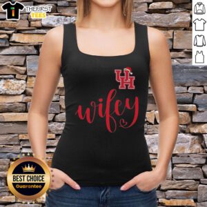 Top Wifey Houston Cougars tank top with Santa hat, perfect for a Merry Christmas celebration.