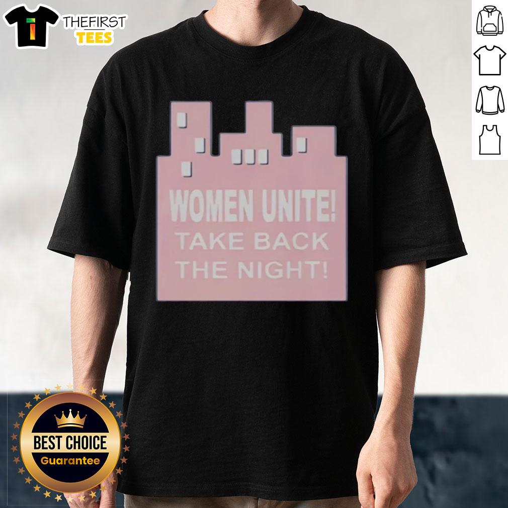 Top Women Unite Take Back The Night T-Shirt featuring empowering graphic and bold colors for women's advocacy.