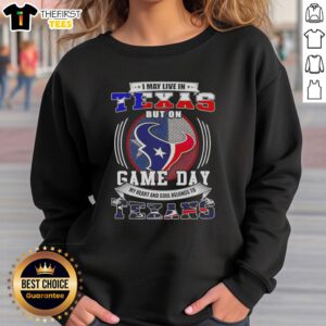 Cozy Texans sweatshirt featuring 'My Heart and Soul Belongs to Texans' for passionate fans living in Texas on game day.