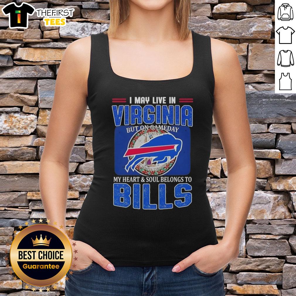 Buffalo Bills football flag tank top, showcasing team spirit for fans living in Virginia on game day.