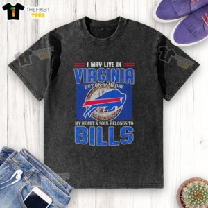 Buffalo Bills football flag washed t-shirt, showing team spirit for game day, perfect for fans living in Virginia.