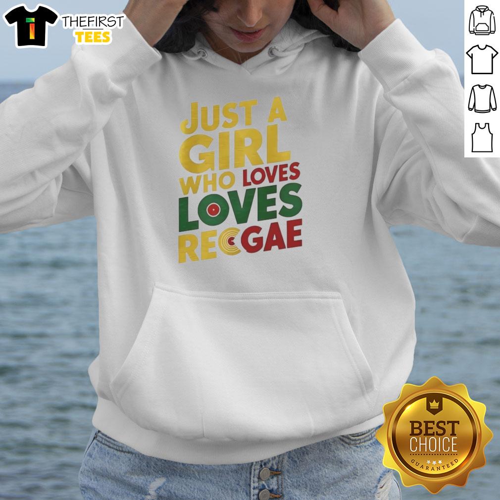 Alt Text: Awesome Just A Girl Who Loves Reggae Hoodie in vibrant colors, perfect for reggae music fans and stylish outfits.
