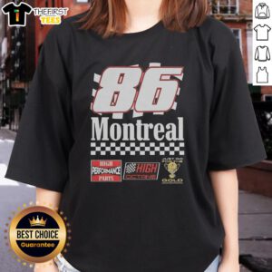 Awesome Montreal 86 High Performance Parts Ladies Tee featuring a stylish design, perfect for automotive enthusiasts.