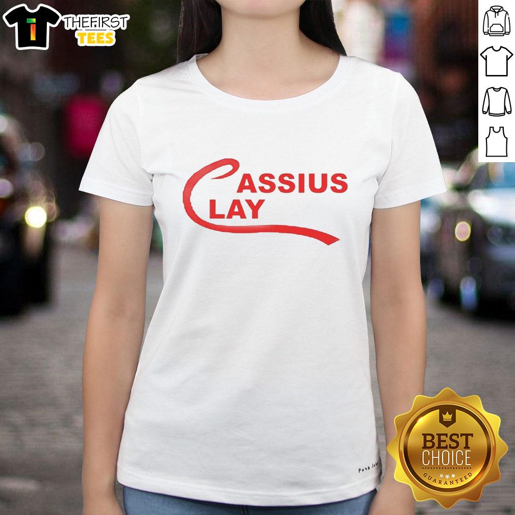 Funny Cassius Clay Muhammad Ali Ladies Tee featuring a playful graphic of the legendary boxer in a stylish design.