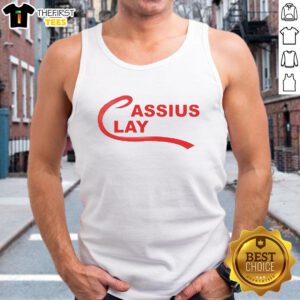 Alt Text: Funny Cassius Clay Muhammad Ali tank top featuring a humorous graphic and vibrant colors, perfect for boxing fans.