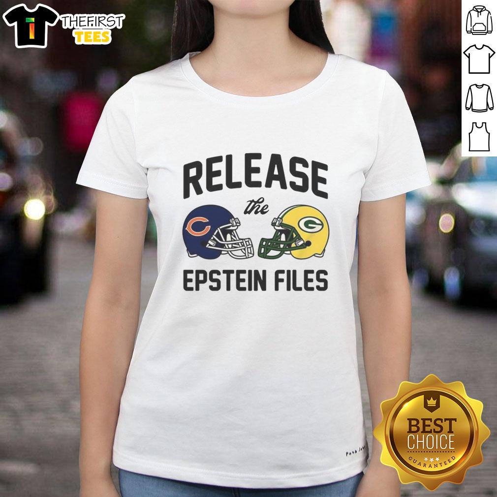 Good Chicago Bears vs Green Bay Packers Release The Epstein Files ladies tee featuring bold graphics and comfortable fit.