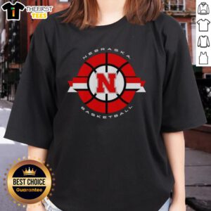 Good Nebraska Cornhuskers Basketball Classic Circle Logo Ladies Tee featuring vibrant team colors and logo design.