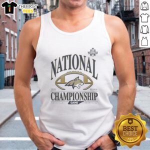 Penn State Nittany Lion football championship game NCAA DI 2026 logo tank top design in blue and white colors.