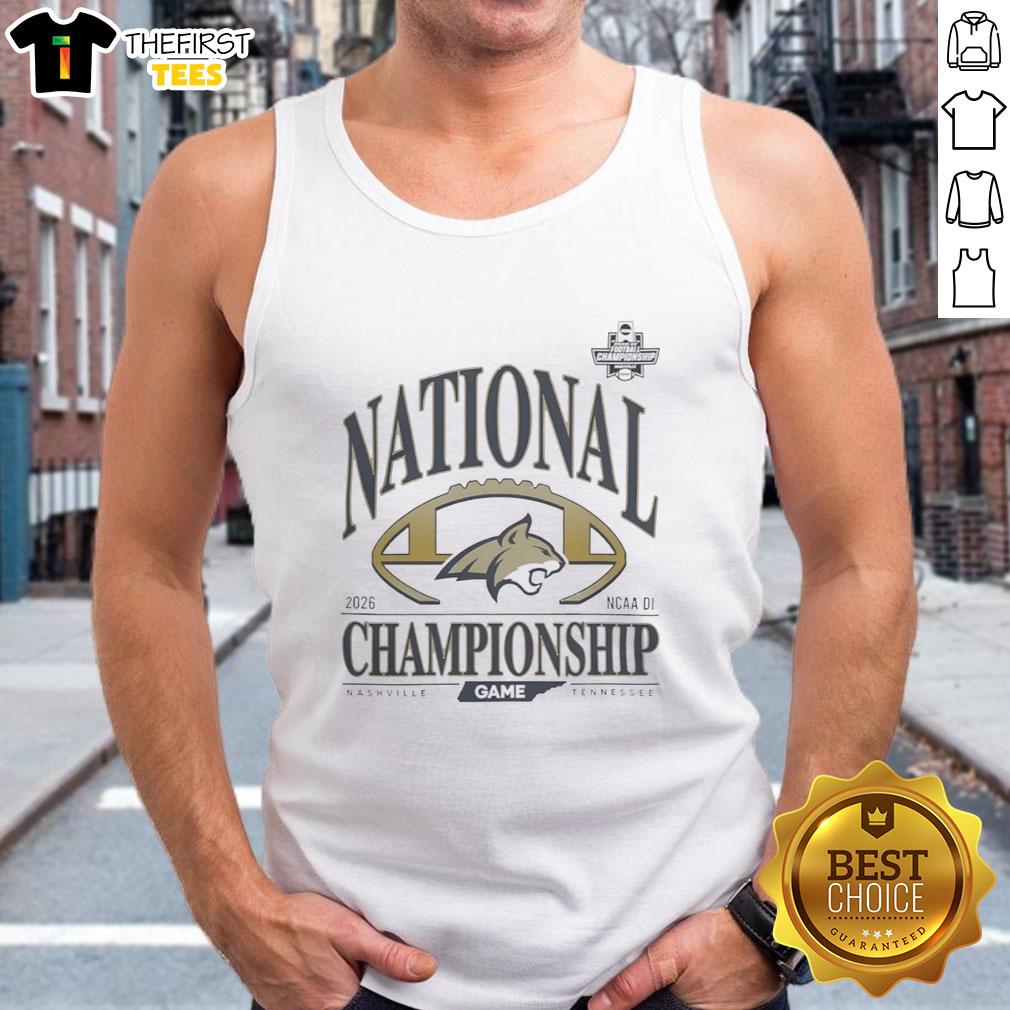 Penn State Nittany Lion football championship game NCAA DI 2026 logo tank top design in blue and white colors.