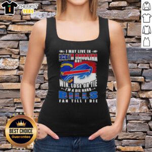 Die-hard Buffalo Bills fan wearing a tank top in North Carolina, showcasing team spirit with pride.