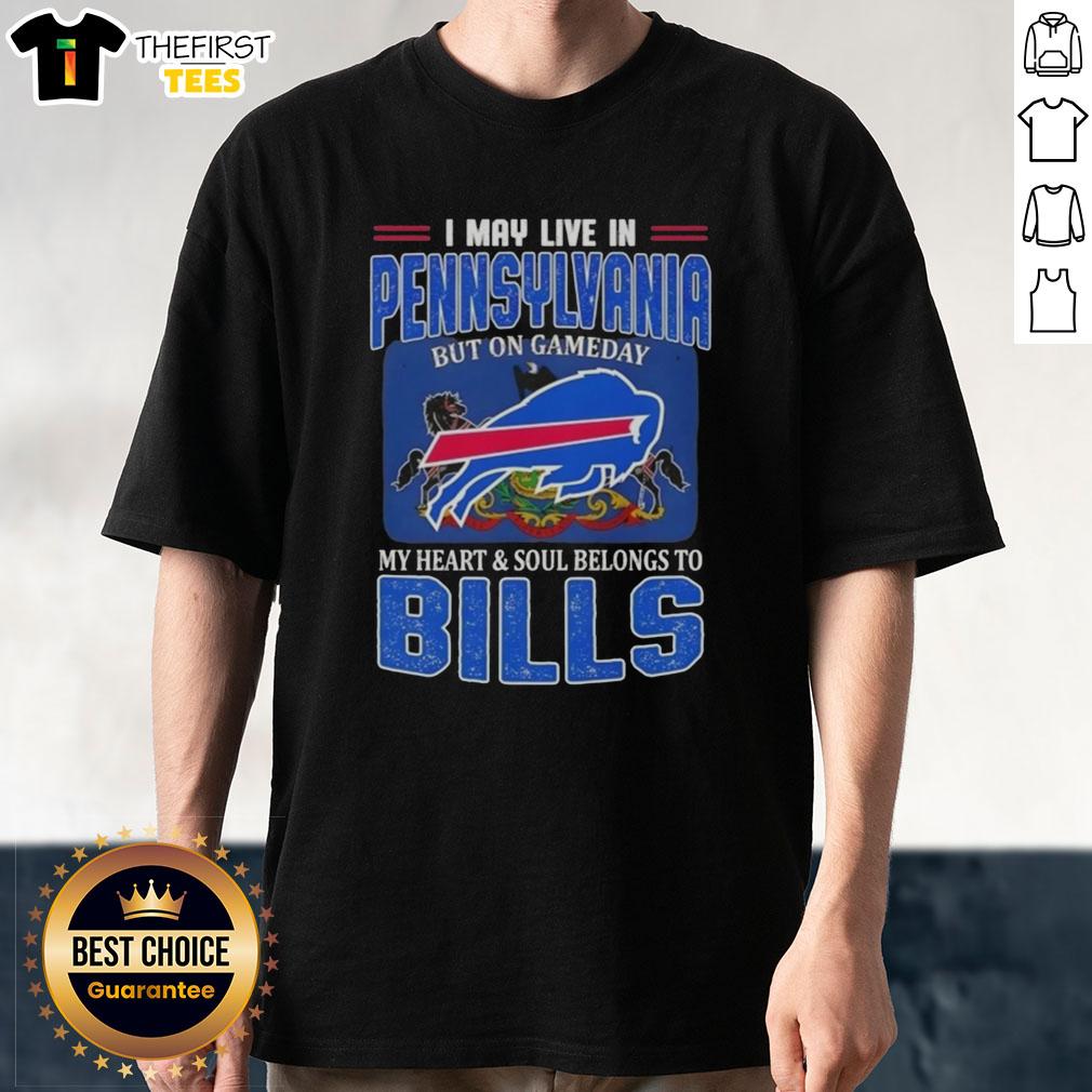 Buffalo Bills football flag t-shirt, perfect for game day, showcasing team spirit for fans in Pennsylvania.