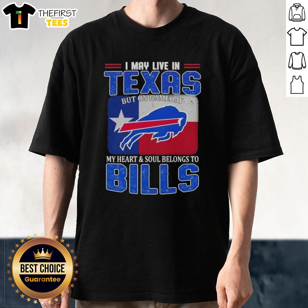 Alt Text: Buffalo Bills football flag t-shirt design, perfect for Texas fans on game day, showcasing team spirit and loyalty.