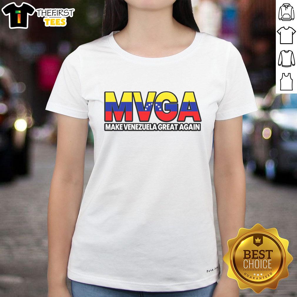 Hot MVGA Make Venezuela Great Again Ladies Tee showcasing a stylish design for passionate supporters of Venezuela.