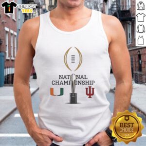 Stylish Miami Hurricanes vs Indiana Hoosiers 2026 CFP Champions fan logo tank top, perfect for game day attire.