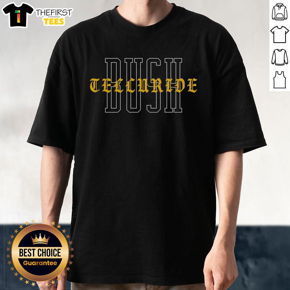 Stylish Telluride bush t-shirt featuring a vibrant design, perfect for outdoor enthusiasts and fans of Telluride.