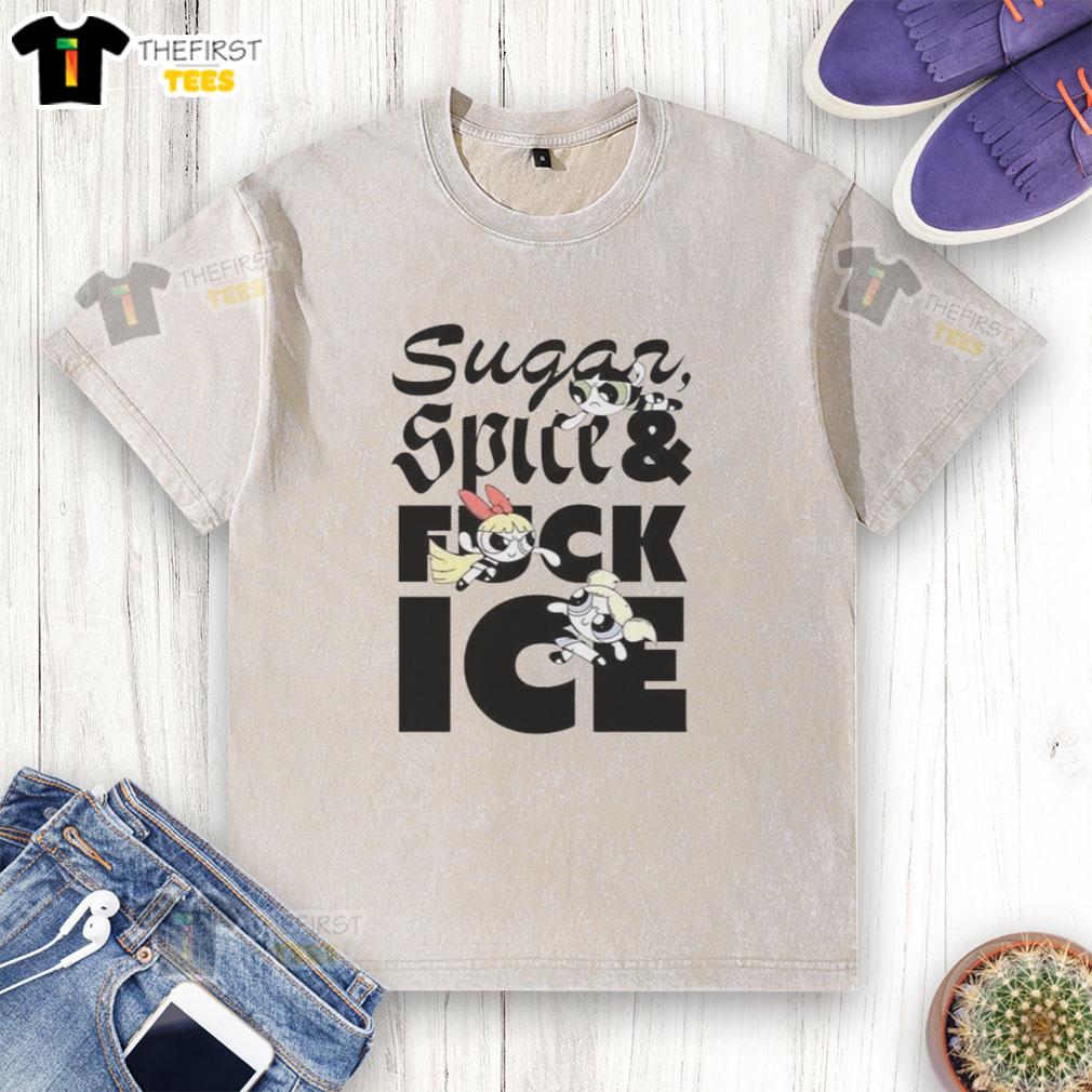 Nice The Powerpuff Sugar Spice and Fuck Ice washed t-shirt featuring vibrant graphics and a trendy, casual style.