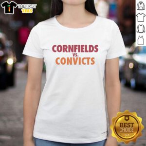 Official Cornfields vs Convicts Ladies Tee featuring a stylish design perfect for fans and casual wear.