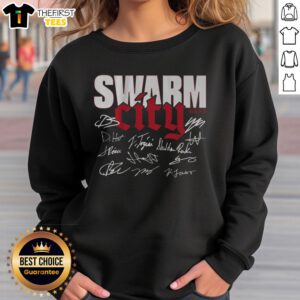 Official Houston Football Swarm City Sweatshirt featuring team colors and logo for fans and players.