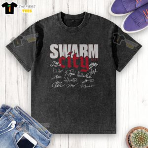Official Houston Football Swarm City Washed T-Shirt featuring a stylish design, perfect for fans and casual wear.