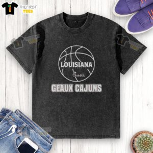 Official Louisiana Ragin' Men's Basketball Chick-fil-A Geaux Cajuns washed t-shirt, featuring team colors and logo.