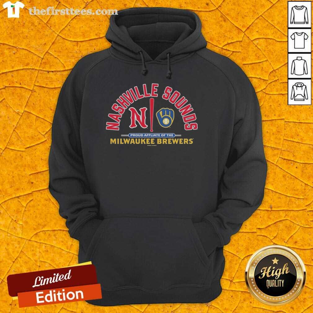 Official Nashville Sounds hoodie, proud affiliate of the Milwaukee Brewers, showcasing team pride and style.