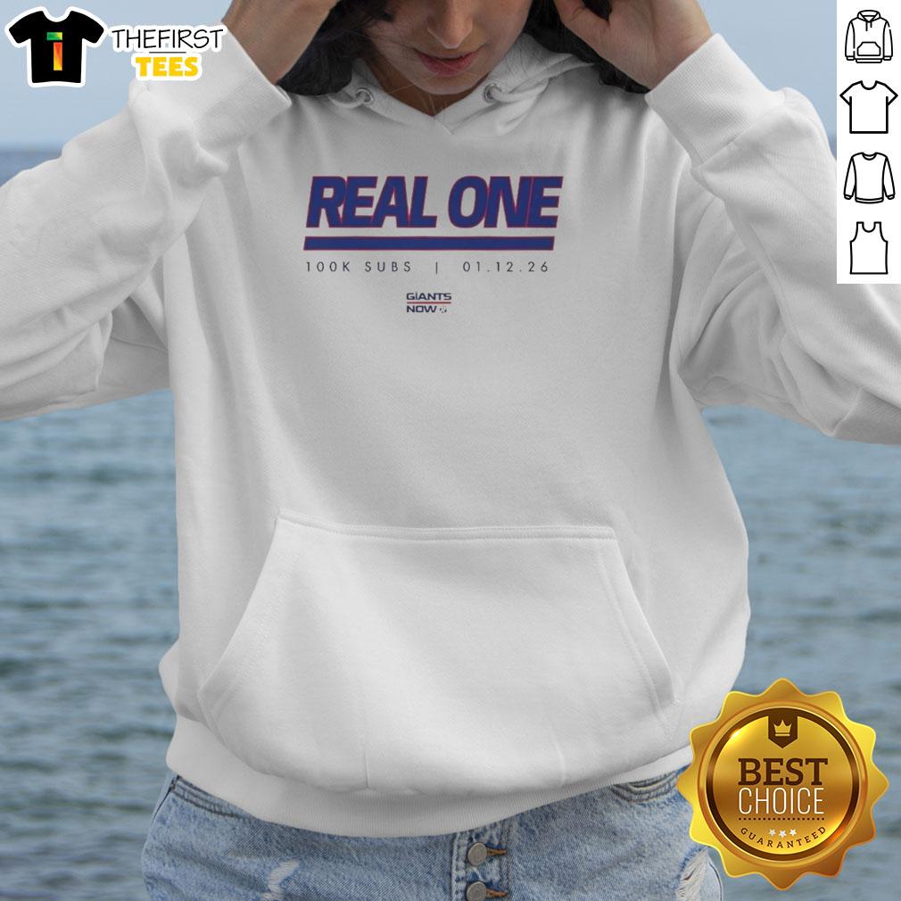 Alt Text: Official New York Giants Real One K Subs Hoodie in blue, featuring team logo and stylish design for fans.