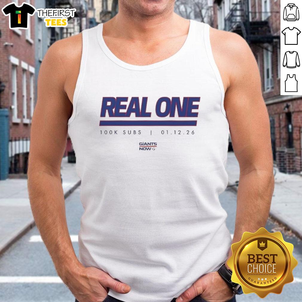 Official New York Giants Real One K Subs tank top showcasing team logo and vibrant colors for fans and casual wear.