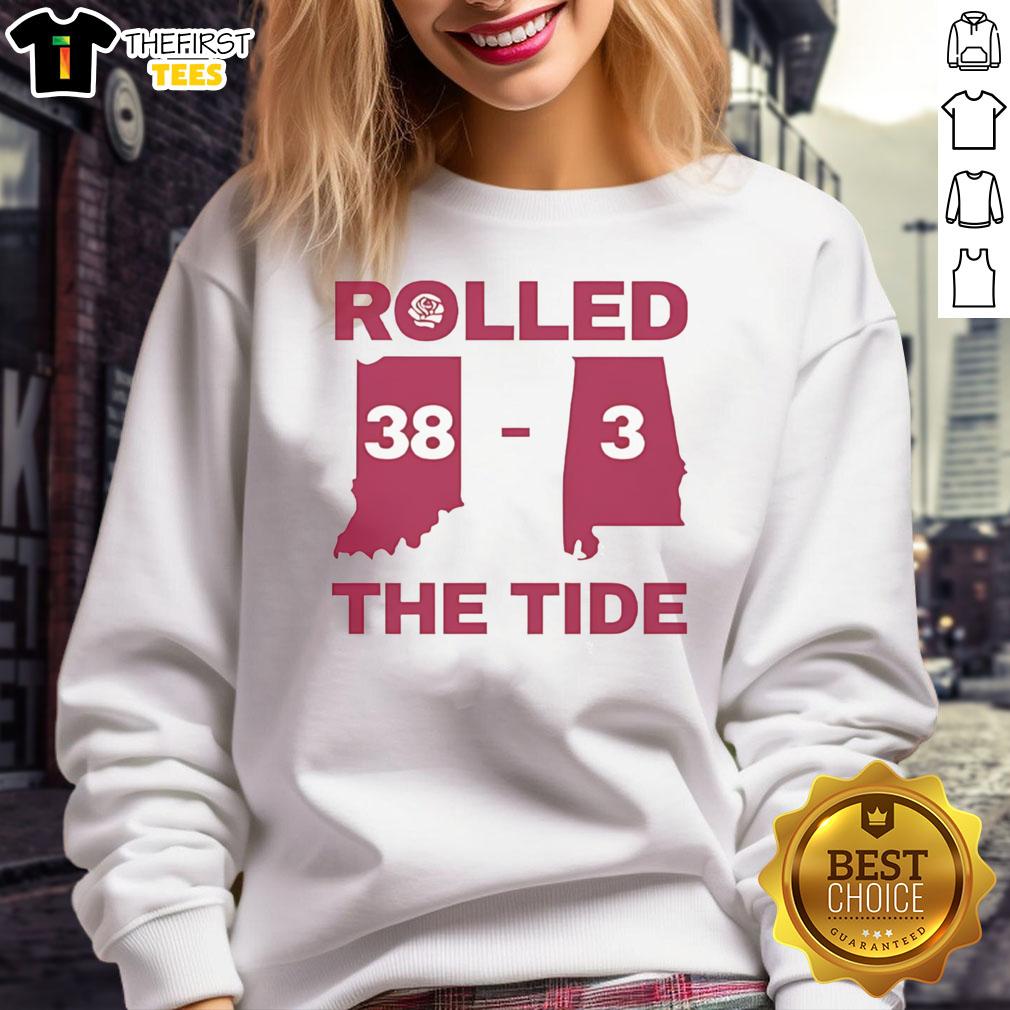Official Rolled The Tide 38-3 Alabama Football Victory Sweatshirt showcasing team spirit and championship pride.