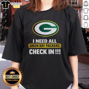 Alt Text: Original Green Bay Packers Check-In Ladies Tee featuring vibrant team colors and stylish design for fans.